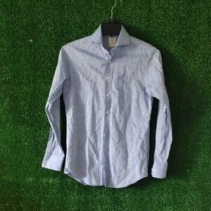 Strong Suit Light Blue 52% Cotton And 48% Linen Casual Button Down Shirt
